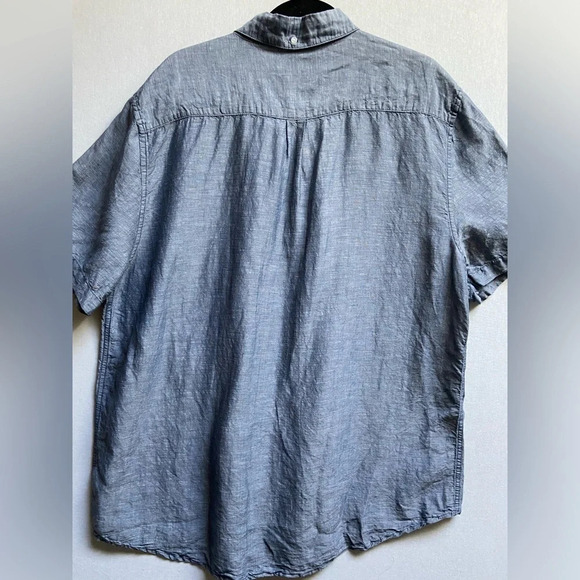 Saks Fifth Avenue linen cotton collar shirt sleeve shirt  Sz XL - Picture 3 of 11